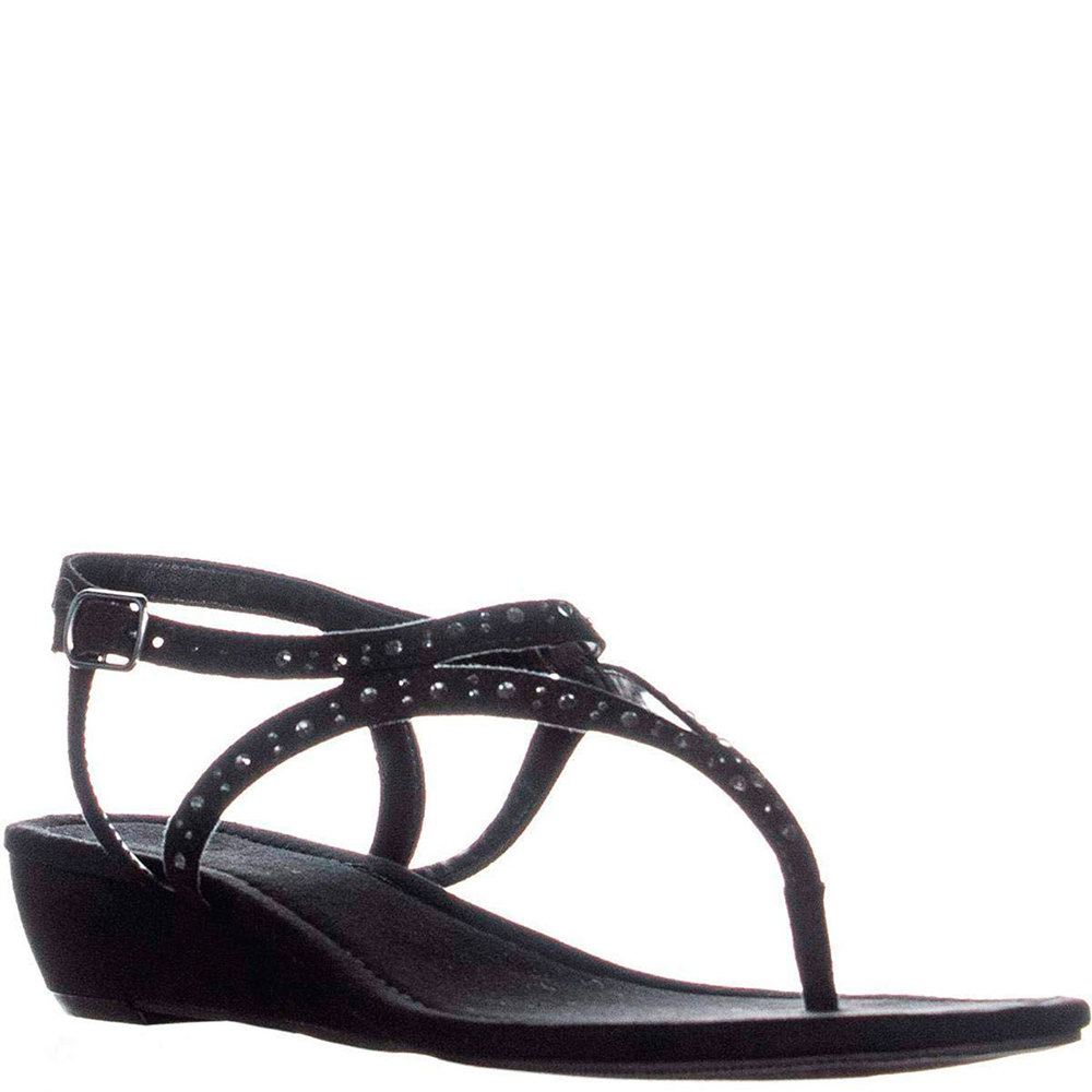 Style & Co Hareet Wedge Sandals Manmade Black 8.5M